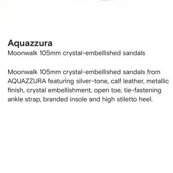 Aquazzura Silver Moonwalk Stiletto Sandals Heels / Current Season EU40/U… - Picture 8 of 16